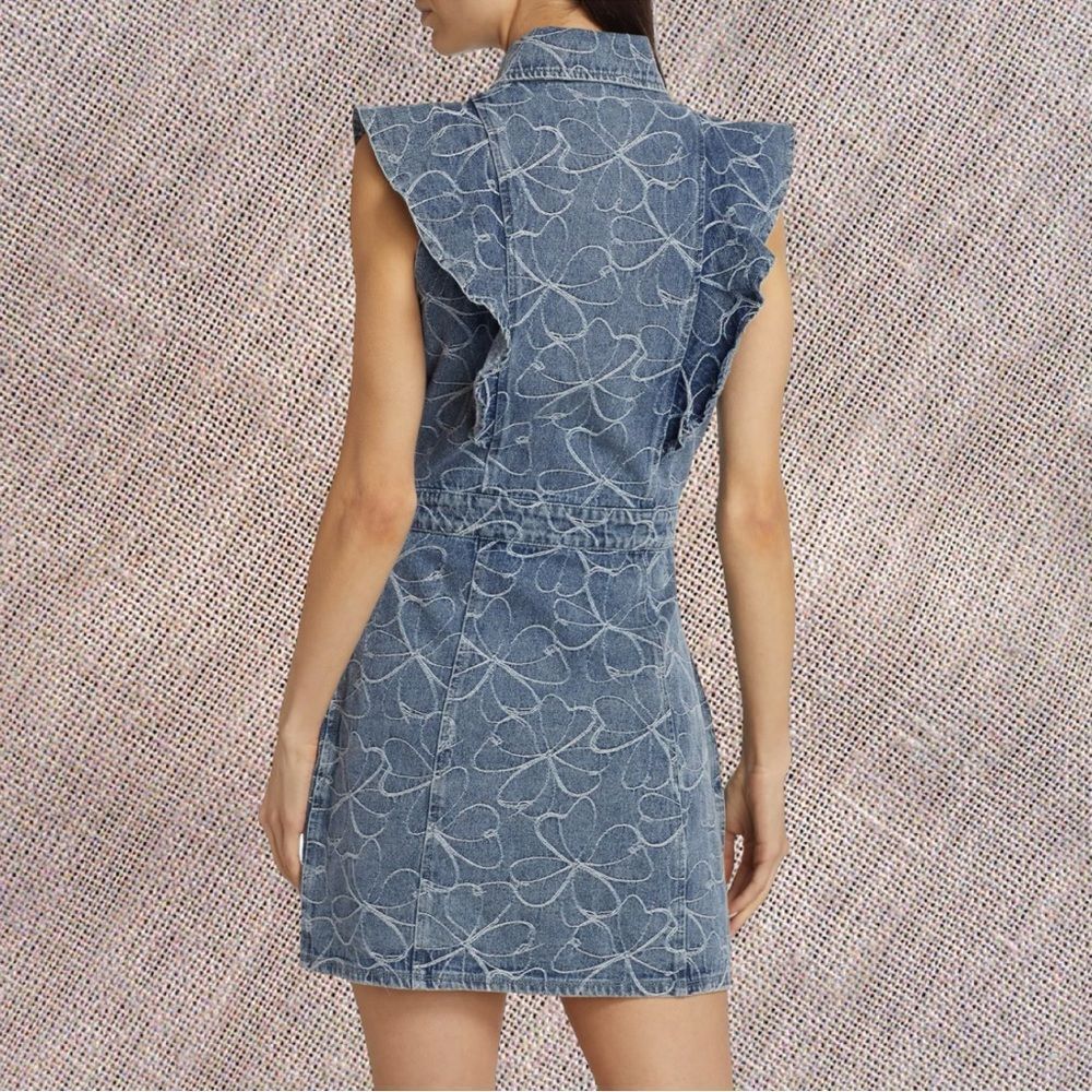 Ramy Brook Marlowe Floral-Embroidered Denim Mini Dress - Picture 10 of 14